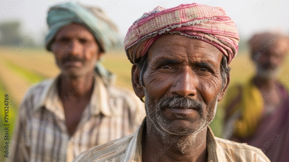 Closeup of a group of farmers in a droughtprone region implementing sustainable farming techniques to mitigate the effects of climate change on their crops. Their resilience and adaptability .