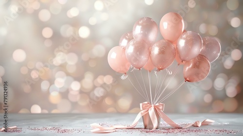 Tranquil Celebration with Luminous Balloons and Ribbon photo