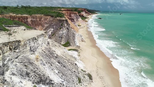 Aerial view of Arapuca Beach, Paraíba south coast - Conde, Paraíba, Brazil photo