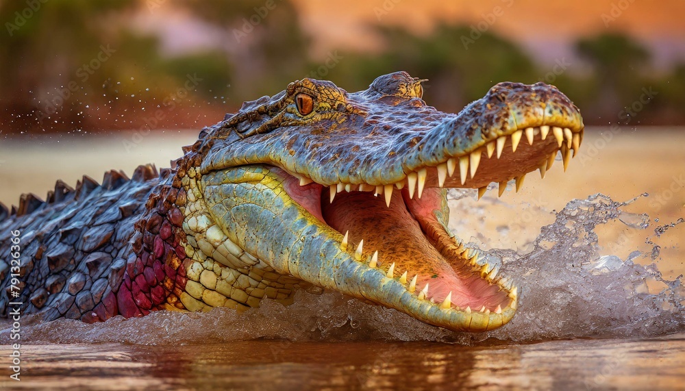 Obraz premium crocodile in the water