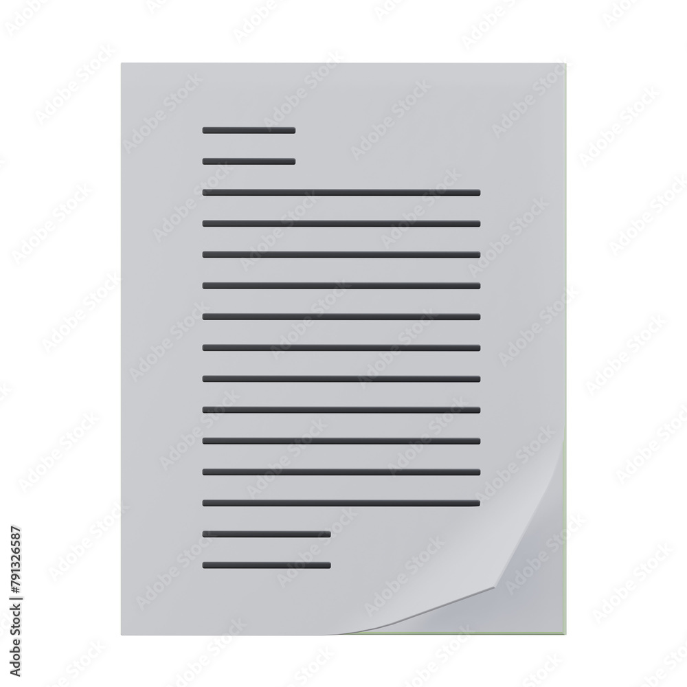 documents paper, office 3d icon illustration with transparent background documents paper, office 3d icon illustration with transparent background