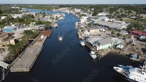 Aerial view of scenic coastal Tarpon Springs, Florida photo