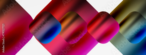 A dynamic and vibrant geometric pattern in various shades of purple, pink, magenta, and electric blue on a white background. The colors blend together creating a colorful and eyecatching design
