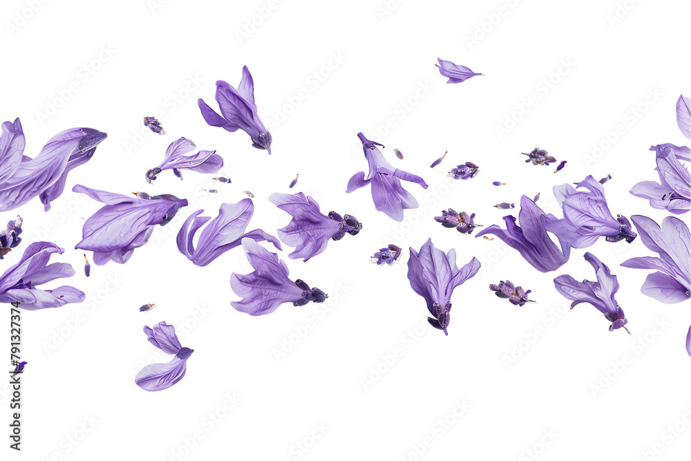 Fototapeta premium A close-up of a purple petals flowers on a transparent background