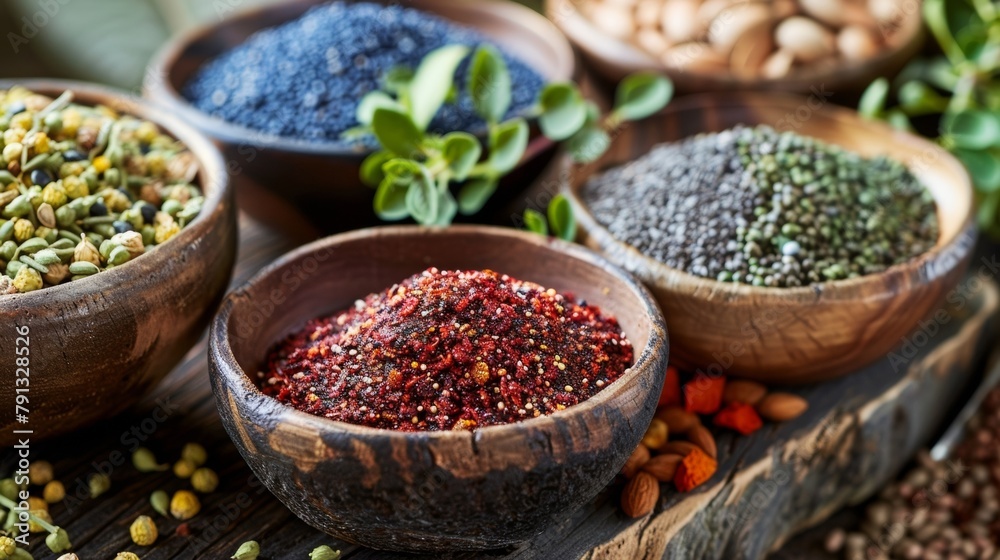 A bowl of nutrientrich superfoods known to combat the negative effects of stress on the body. .