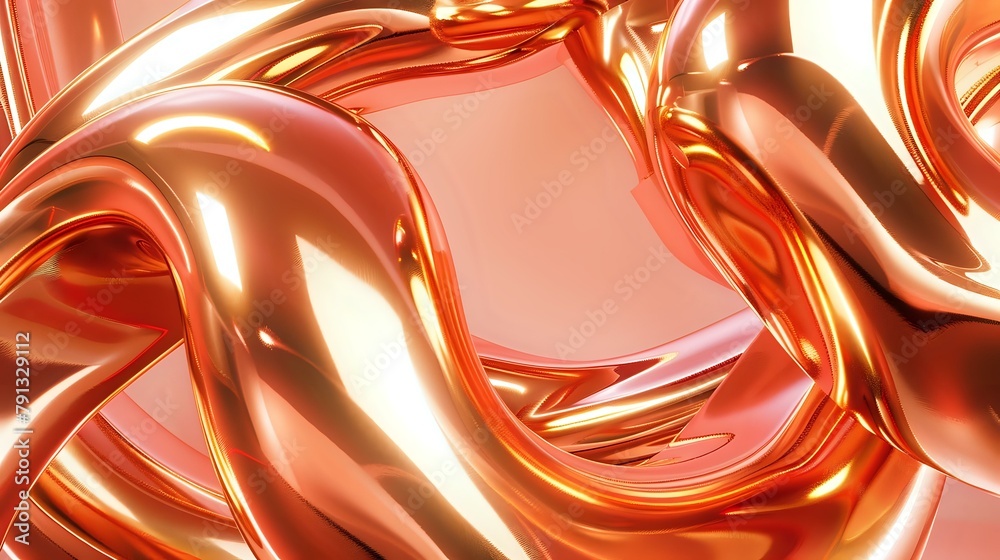 Fototapeta premium Sleek Metallic Rhythm: Contemporary Elegance in 3D Artwork