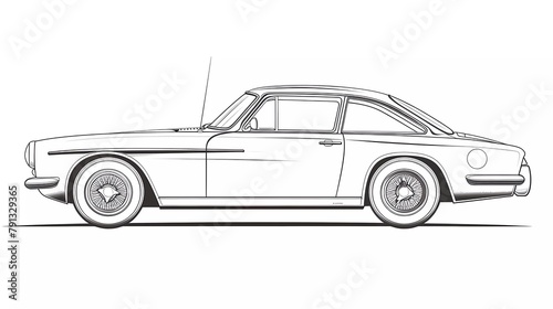 vector hand drawn car line art illustration of side view  © nodabandel132