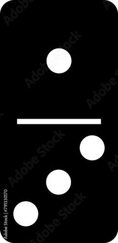 Domino icon in Fill style. Domino bones art design. Abstract concept for game graphic element. Block for gambling. Series wooden chip. Stone for tournament, casino isolated on transparent background.