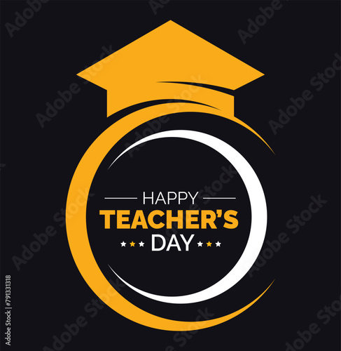 Happy Teachers Day, India. September 5th. Social Media Creative Template Design