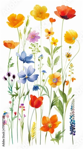 Colorful Collection of Pressed Flowers in Artistic Display