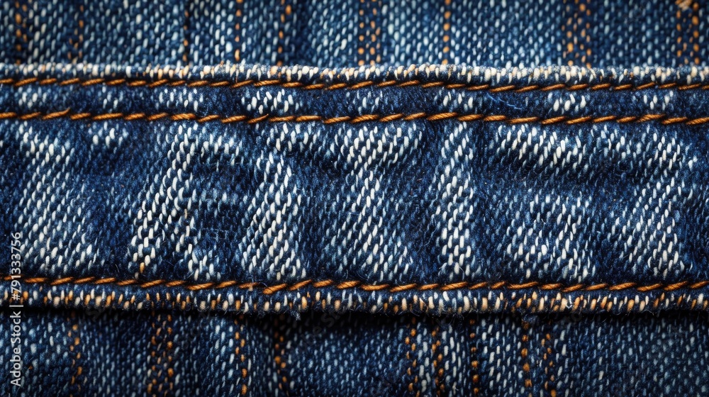 Close up of blue jeans background and texture with denim seam Close up of blue jeans background and texture with denim seam