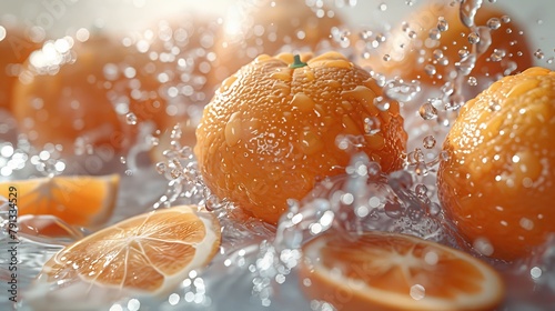 A close up of an orange with water droplets on it
