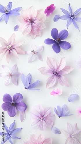 A vibrant selection of meadow flowers isolated on a white background. This image showcases colorful and diverse flora  perfect for botanical themes.