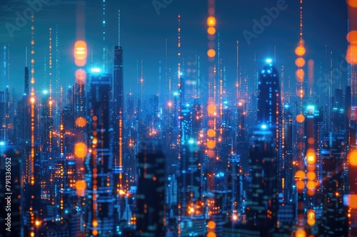 Smart city big data connection technology concept .