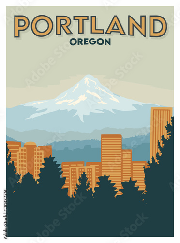 portland oregon with beautiful view