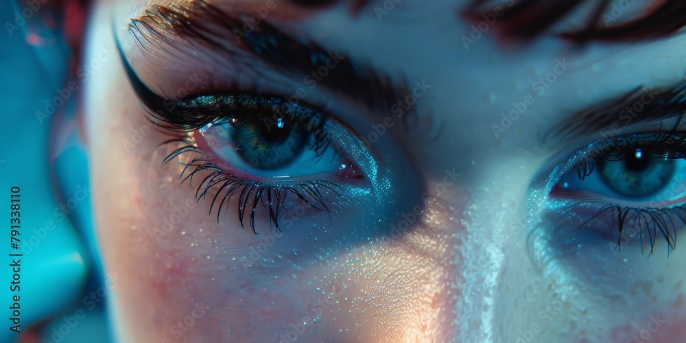 Close Up of a Womans Blue Eyes Close Up of a Womans Blue Eyes