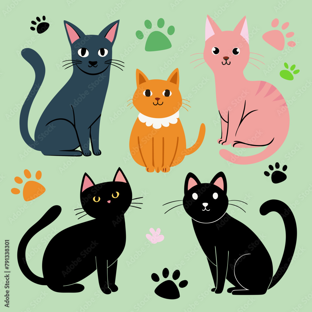 set of cats set of cats