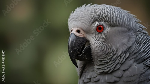 African Grey Parrot is a good imitator of human voice and speech.generative.ai photo
