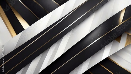 an abstract template with shimmering white and sleek black stripes, luxury and elegance