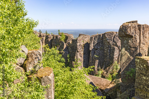 Rock ravine with a scenic landscape view photo