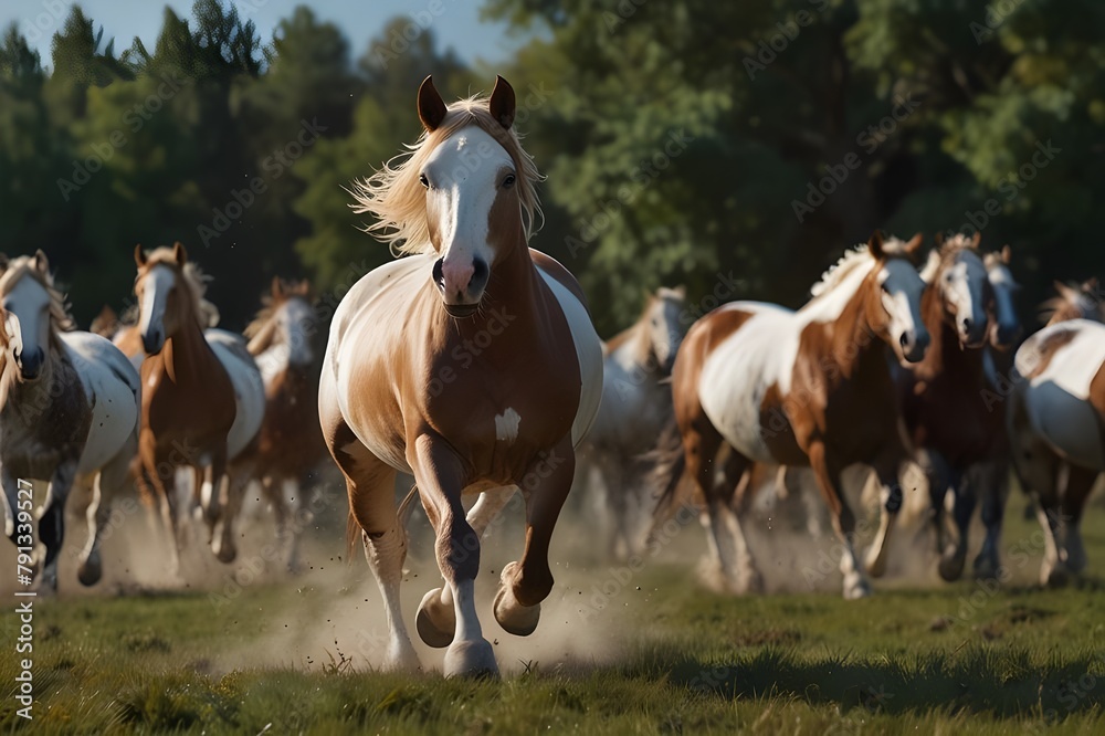 American Paint Horse in the Herd and Running, 8K Landscape Photo Realistic.generative.ai American Paint Horse in the Herd and Running, 8K Landscape Photo Realistic.generative.ai