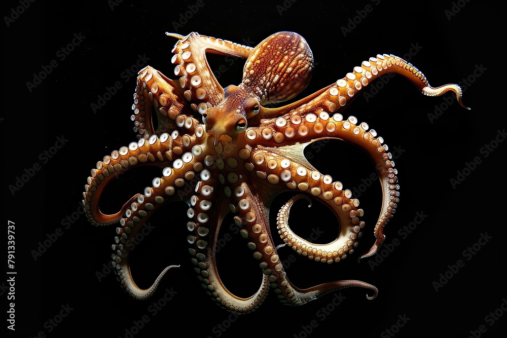 the runaway octopus a black background