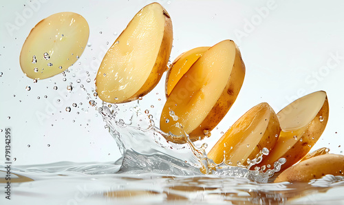 Potato banner with water drops, generated ai © weissdesign