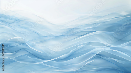Soft, flowing blue fabric-like textures creating a serene and abstract wavy background