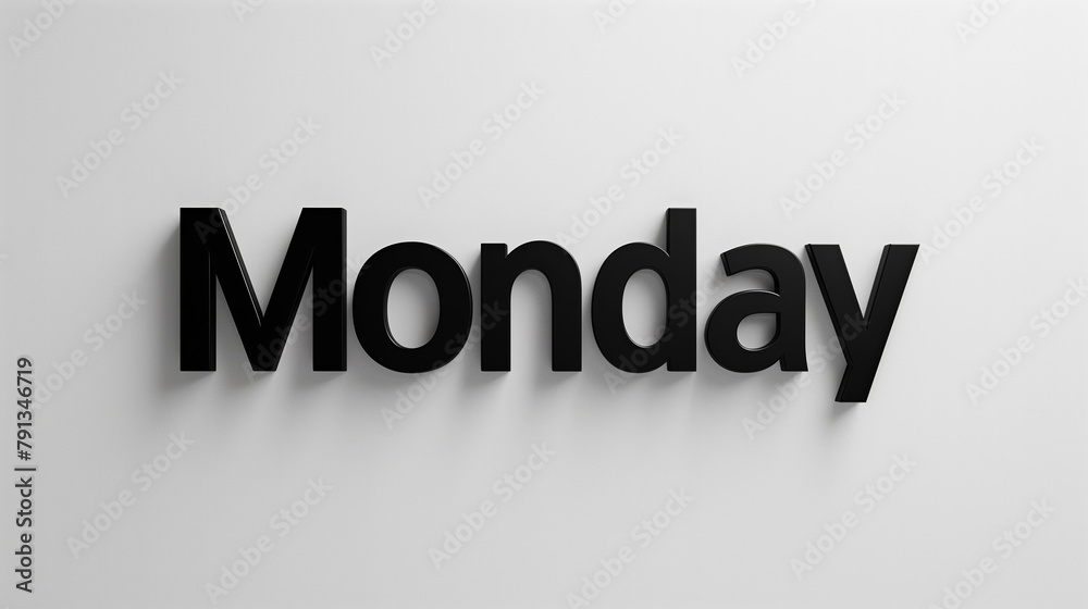 Monday Text on Sign Against White Backdrop - Week Start, Planning, Fresh Beginnings - Business, Education. Monday Text on Sign Against White Backdrop - Week Start, Planning, Fresh Beginnings - Business, Education.