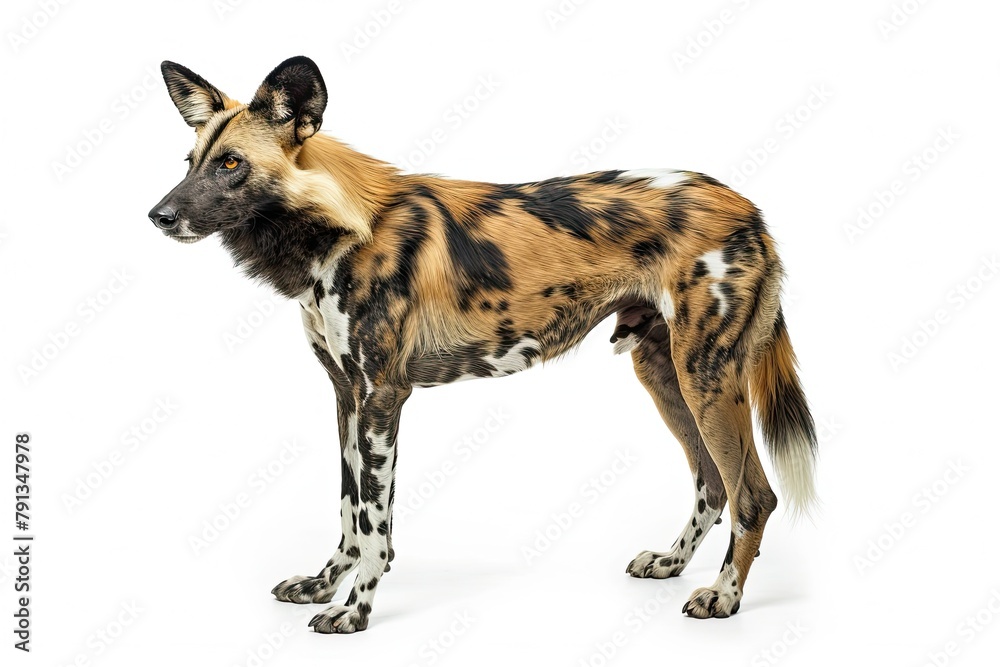 Fototapeta premium African Wild Dog isolated on white