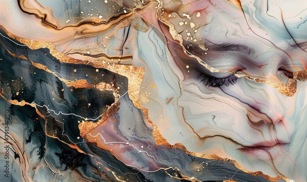 Abstract marble mural wallpaper Ai generated, Generative AI