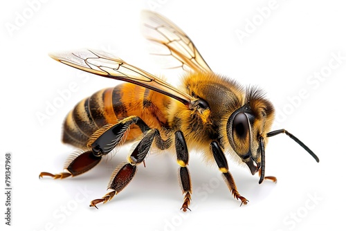 Africanized bee killer bee isolated on white © Barra Fire