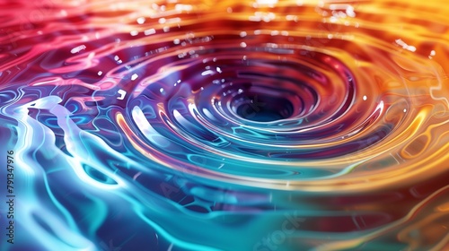 Colorful gradient 3d whirlpool tube. close up. abstract.