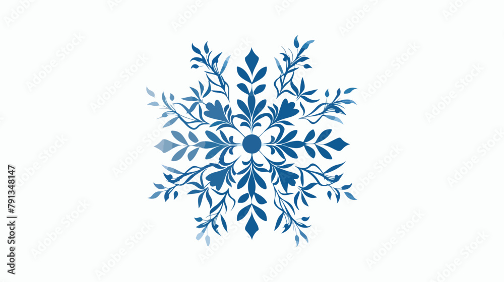 Snowflake icon flat . Hand drawn style vector design