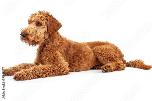 Airedoodle isolated on white