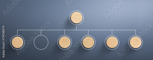 Business process, Workflow, Flowchart, Process Concept with wooden blocks