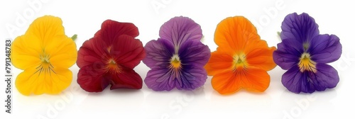 A vibrant collection of spring flowers  neatly arranged and isolated on a white background. Perfect for projects about botany  gardening  and nature.