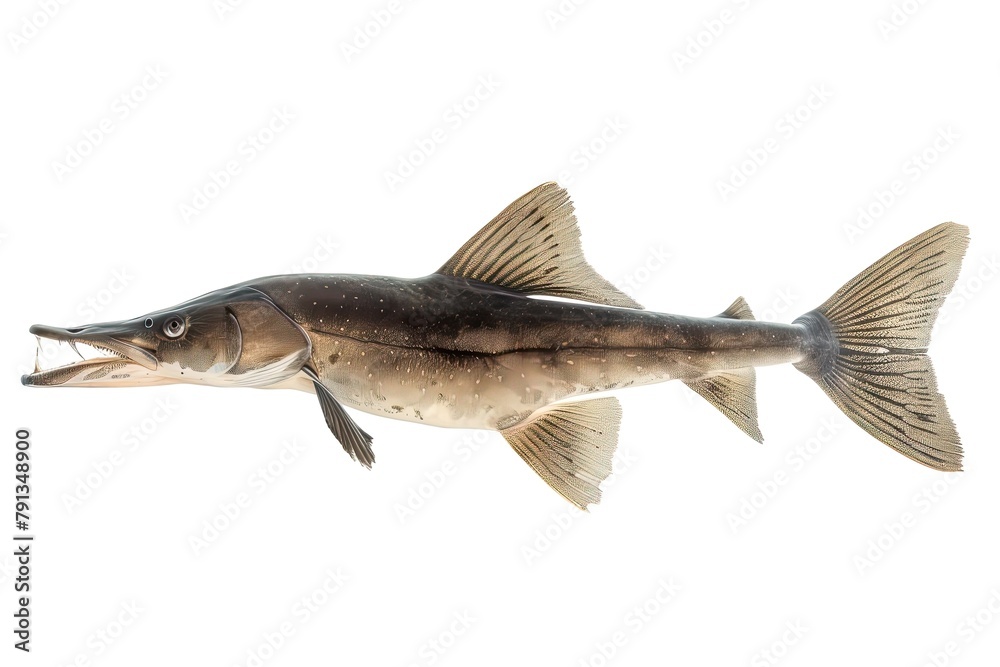 American Paddlefish isolated on white American Paddlefish isolated on white