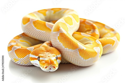 Banana Cinnamon Ball Python isolated on white 
