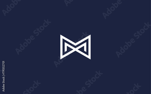 letter mm with bow tie logo icon design vector design template inspiration
