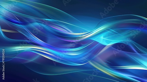 Abstract blue background with smooth lines in it. Vector Illustration.