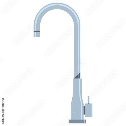 Kitchen faucet with pull out spout vector cartoon illustration isolated on a white background.