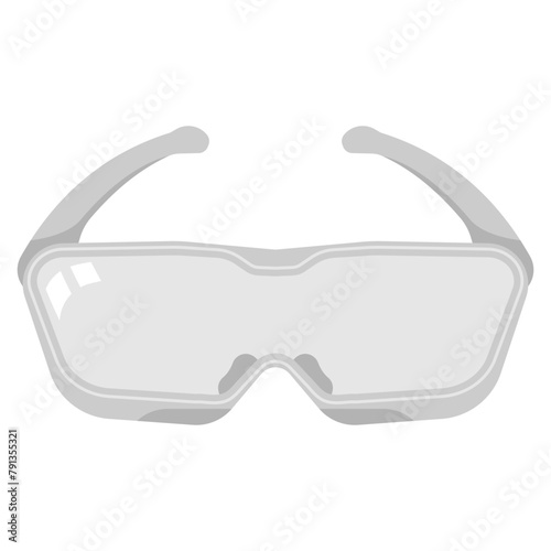 Safety glasses over eyeglasses vector cartoon illustration isolated on a white background.