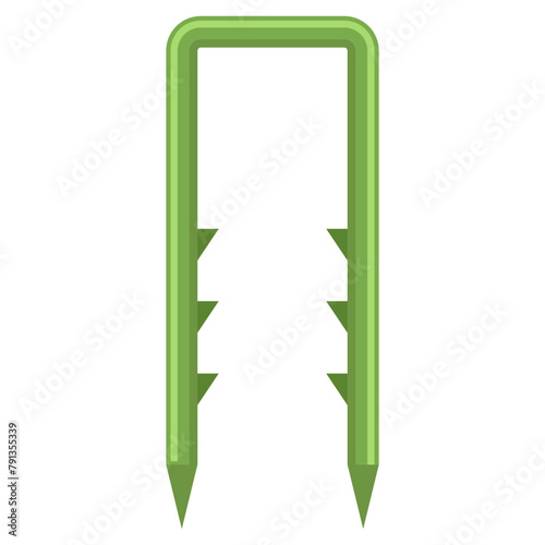 Garden landscaping stakes vector cartoon illustration isolated on a white background.