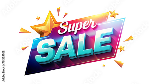 Inscription  super sale - 50  discount - transparent background - PNG file