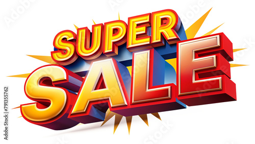 Inscription: super sale - 50% discount - transparent background - PNG file © PETR BABKIN