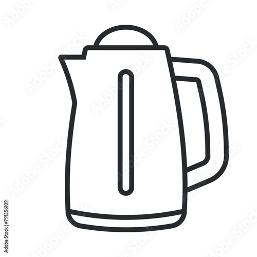 Electric kettle. Modern electric tea kettle or teakettle with hot boiling water. Vector illustration.