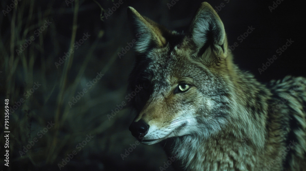 The tranquility of a desert night shattered by the haunting call of a solitary coyote its voice piercing through the stillness. . The tranquility of a desert night shattered by the haunting call of a solitary coyote its voice piercing through the stillness. .
