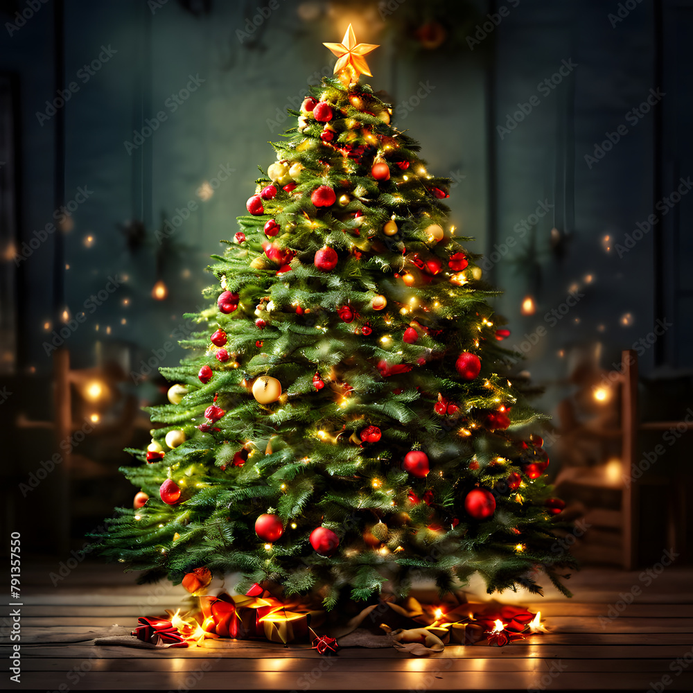 christmas tree in the night christmas tree in the night
