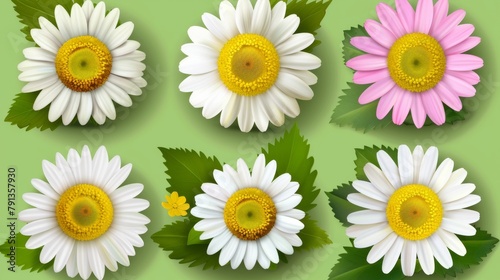 A vibrant and colorful arrangement of spring flowers neatly organized on a white background. Ideal for seasonal themes and decorative purposes.